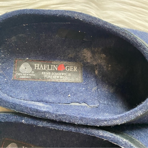 Haflinger GZL Leather Trim Grizzly Clogs 39 Navy - Picture 6 of 12
